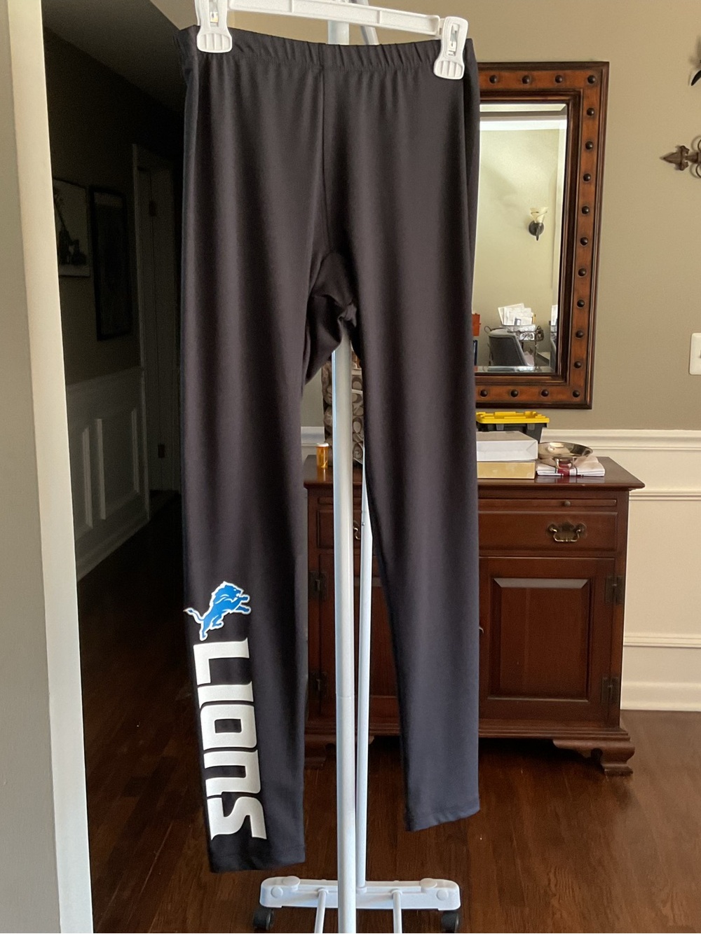 MSX Black Women’s Leggings with Blue and White Lions Logo
